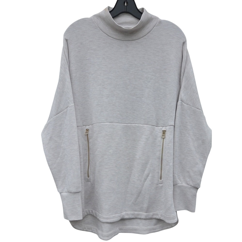 Varley Bay Sweat Womens Sweater Small Mock Neck Normcore Soft Zip Sporty Lounge